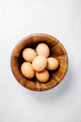 top view of eggs in bowl