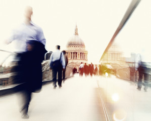 People Rushing in London Concept