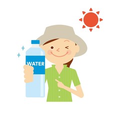 熱中症対策　女性　イラスト
