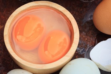Fresh egg and duck eggs