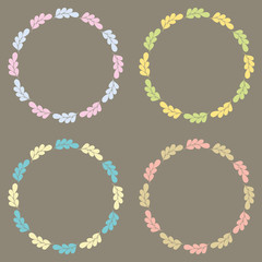 Romantic collection with labels, frames.
