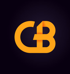 CB Two letter composition for initial, logo or signature