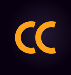 CC Two letter composition for initial, logo or signature