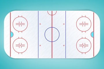Sport field plan on a white background against blue vignette background