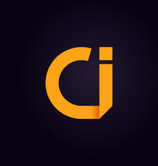 CI Two letter composition for initial, logo or signature