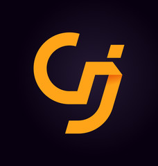 CJ Two letter composition for initial, logo or signature