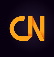 CN Two letter composition for initial, logo or signature