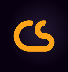 CS Two letter composition for initial, logo or signature