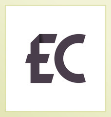 EC Two letter composition for initial, logo or signature.