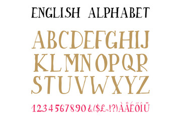 Retro alphabet font.