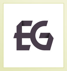 EG Two letter composition for initial, logo or signature.