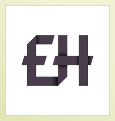 Obraz premium EH Two letter composition for initial, logo or signature.