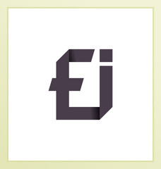 Obraz premium EI Two letter composition for initial, logo or signature.