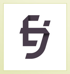 EJ Two letter composition for initial, logo or signature.