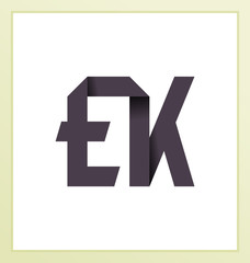 EK Two letter composition for initial, logo or signature.