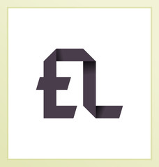 EL Two letter composition for initial, logo or signature.