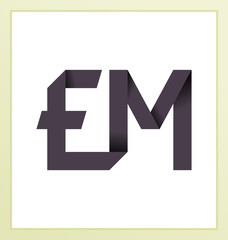 Obraz premium EM Two letter composition for initial, logo or signature.