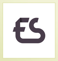 ES Two letter composition for initial, logo or signature.