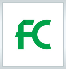 Obraz premium FC Two letter composition for initial, logo or signature.