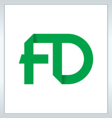 Obraz premium FD Two letter composition for initial, logo or signature.