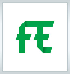 FE Two letter composition for initial, logo or signature.