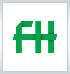 FH Two letter composition for initial, logo or signature.