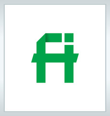Fototapeta premium FI Two letter composition for initial, logo or signature.