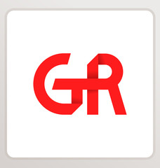 GR Two letter composition for initial, logo or signature.