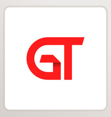GT Two letter composition for initial, logo or signature.