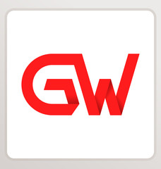 GW Two letter composition for initial, logo or signature.