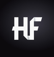 HF Two letter composition for initial, logo or signature.