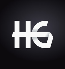 HG Two letter composition for initial, logo or signature.
