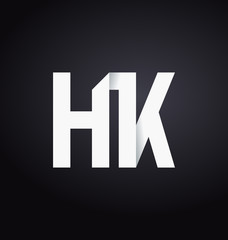 HK Two letter composition for initial, logo or signature.
