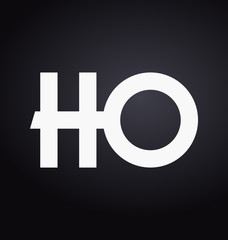 HO Two letter composition for initial, logo or signature.