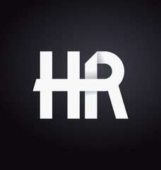 HR Two letter composition for initial, logo or signature.