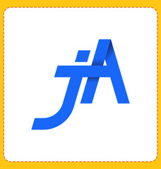 JA Two letter composition for initial, logo or signature.