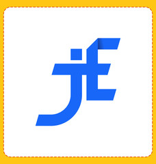 JE Two letter composition for initial, logo or signature.
