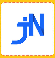 JN Two letter composition for initial, logo or signature.