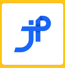 JP Two letter composition for initial, logo or signature.