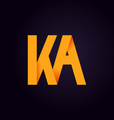 KA Two letter composition for initial, logo or signature.
