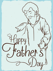 Poster with Greeting for Father's Day, Vector Illustration
