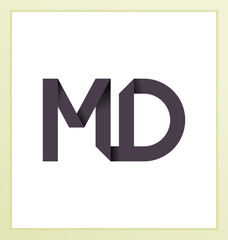 MD Two letter composition for initial, logo or signature.