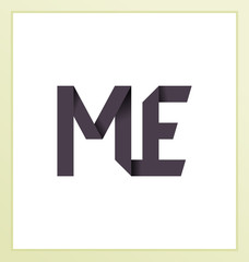 ME Two letter composition for initial, logo or signature.