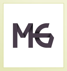 MG Two letter composition for initial, logo or signature.
