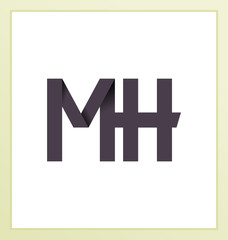 MH Two letter composition for initial, logo or signature.