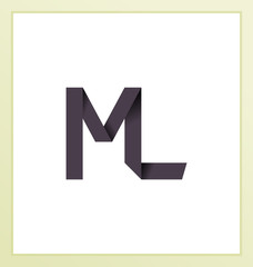 ML Two letter composition for initial, logo or signature.