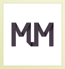 MM Two letter composition for initial, logo or signature.