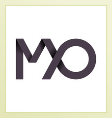 MO Two letter composition for initial, logo or signature.