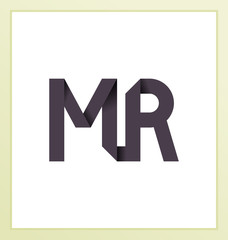 MR letter composition for initial, logo or signature.