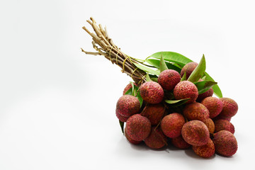 fresh Lychee on white background